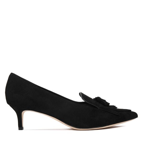 Czółenka LAUREN RALPH LAUREN. Czarne czółenka damskie Lauren Ralph Lauren, bez wzorów, bez obcasa, bez zapięcia. Za 571.99 zł.