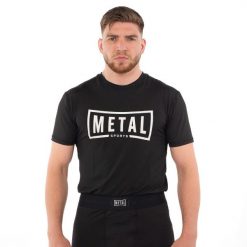 Koszulka treningowa Metal Boxe. Czarne koszulki sportowe damskie METAL BOXE, s, bez wzorów, z elastanu, bez kołnierzyka. Za 177.50 zł.