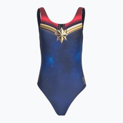 Strój pływacki jednoczęściowy damski Speedo Digital Placement U-Back. Niebieskie kostiumy jednoczęściowe damskie Speedo, xs, bez wzorów, sportowe, do pływania. Za 119.99 zł.