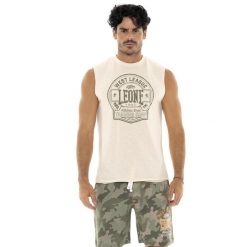 Koszulka z bawełna na trening na co dzień. Brązowe buty sportowe męskie LEONE 1947 APPAREL, z bawełny, bez zapięcia, na fitness i siłownię. W wyprzedaży za 69.47 zł.