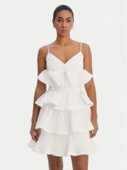 Fracomina Sukienka koktajlowa FQ26SD1007W83101 Biały Regular Fit. Białe sukienki damskie Fracomina, l, bez wzorów, z syntetyku, wizytowe, bez kołnierzyka, bez ramiączek. Za 1,189.00 zł.