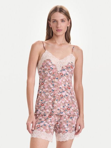 United Colors Of Benetton Koszulka piżamowa 3RKC3H00L Beżowy Regular Fit. Brązowe koszule nocne damskie United Colors Of Benetton, l, bez wzorów, z wiskozy, bez ramiączek. Za 69.99 zł.