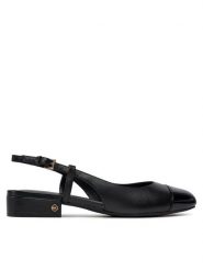 MICHAEL Michael Kors Baleriny Perla Flex Sling Flat 40R4PLFP1L Czarny. Czarne baleriny damskie MICHAEL Michael Kors, bez wzorów, ze skóry, bez obcasa. Za 379.99 zł.