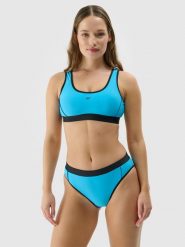 4F Góra od bikini damska - niebieska S. Niebieskie bikini damskie 4f, na lato, s, bez wzorów. W wyprzedaży za 29.99 zł.
