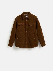 Sztruksowa koszula comfort fit - brązowy. Brązowe koszule męskie Reserved, l, bez wzorów, ze sztruksu, bez kołnierzyka, bez ramiączek. Za 179.99 zł.
