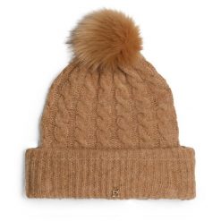 Czapka Tommy Hilfiger. Brązowe czapki i kapelusze damskie Tommy Hilfiger, na zimę, bez wzorów. Za 249.99 zł.