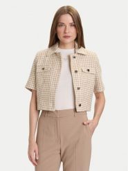 Morgan Bluzka 252-VENU.F Beżowy Regular Fit. Brązowe bluzki damskie Morgan, bez wzorów, z bawełny, bez kołnierzyka, bez ramiączek. Za 409.99 zł.