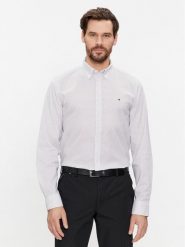 Tommy Hilfiger Koszula MW0MW33762 Biały Regular Fit. Białe koszule męskie Tommy Hilfiger, l, bez wzorów, z bawełny, bez kołnierzyka, bez ramiączek. Za 299.99 zł.