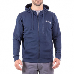 Bluza w kolorze granatowym. Niebieskie bluzy męskie Jeep, z nadrukiem. W wyprzedaży za 119.95 zł.