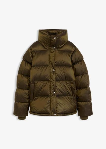 Kurtka pikowana oversize. Zielone kurtki damskie bonprix, bez wzorów, bez kaptura. Za 269.99 zł.