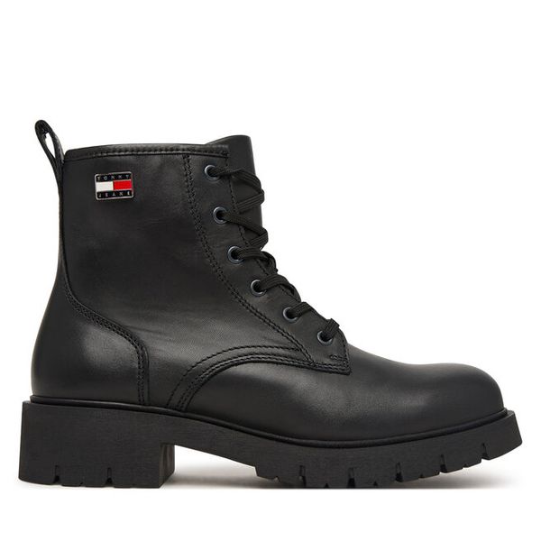 Trapery Tommy Jeans. Czarne śniegowce i trapery damskie Tommy Jeans, z jeansu. Za 649.99 zł.