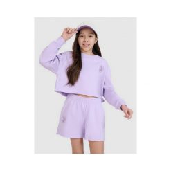 Bluza dresowa nierozpinana bez kaptura dziewczęca 4F 4FJWSS25TSWSF1504. Czerwone bluzy dla dziewczynek 4f, bez wzorów, z bawełny, bez ramiączek, bez kaptura. Za 57.99 zł.