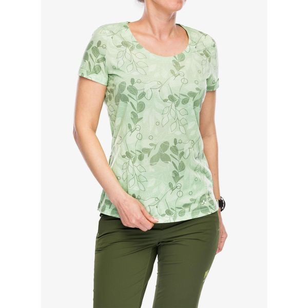 Koszulka szybkoschnąca damska Vaude Skomer AOP T-Shirt. Zielone koszulki sportowe damskie Vaude, bez wzorów, bez kołnierzyka, bez ramiączek. Za 125.99 zł.