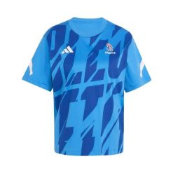 Koszulka damska Francja TVL 2026/27. Niebieskie koszulki sportowe damskie Adidas, xs, bez wzorów, z materiału, bez kołnierzyka, bez ramiączek, na fitness i siłownię. Za 178.50 zł.