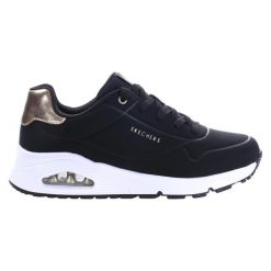 Buty na co dzień unisex SKECHERS UNO GEN1 SHIMMER. Czarne obuwie sportowe damskie Skechers, bez wzorów, ze skóry, trekkingowe. Za 219.00 zł.