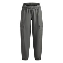 Dziewczęce spodnie dresowe Under Armour Rival. Białe spodnie sportowe dla dziewczynek Under Armour, bez wzorów, z dresówki, do piłki nożnej. Za 249.00 zł.