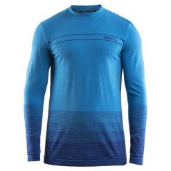 Craft Koszulka Męska Wool Comfort Niebieska M. Niebieskie koszulki sportowe męskie marki Craft, ze skóry, z długim rękawem. W wyprzedaży za 189.00 zł.