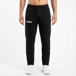 Męskie Spodnie Sportowe Olimpijskie z Zamkiem i Kieszeniami - Czarny. Czarne spodnie sportowe męskie Legea, m, bez wzorów, z bawełny, do biegania. Za 80.00 zł.
