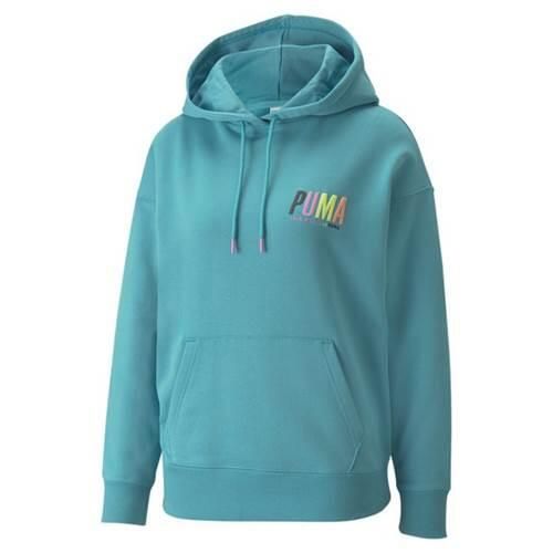 Bluza treningowa damska Puma Swxp Graphic Hoodie TR. Niebieskie bluzy damskie Puma, bez wzorów, na fitness i siłownię. Za 397.00 zł.