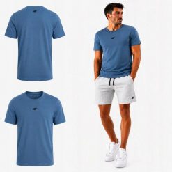 KOSZULKA MĘSKA 4F T-SHIRT BAWEŁNIANY KOLEKCJA LIMITOWANA M3947 SS26. Czarne koszulki sportowe męskie 4f, m, bez wzorów, z bawełny, bez kołnierzyka, bez ramiączek, na fitness i siłownię. Za 54.99 zł.