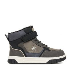 Sneakersy Beverly Hills Polo Club. Szare trampki i tenisówki chłopięce Beverly Hills Polo Club, bez wzorów, bez zapięcia. Za 129.99 zł.