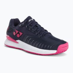 Buty do tenisa damskie YONEX Eclipsion 4 Ladies CL navy/pink. Niebieskie obuwie sportowe damskie YONEX, bez wzorów, z materiału, tenisowe. Za 729.99 zł.
