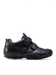 Geox Sneakersy J Savage A J0424A 00043 C9999 D Czarny. Czarne buty sportowe chłopięce Geox, bez wzorów, ze skóry, bez zapięcia. Za 179.99 zł.