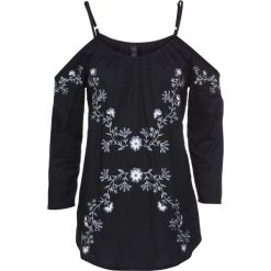 Bluzka z haftem bonprix czarny. Bluzki damskie marki bonprix. Za 49.99 zł.