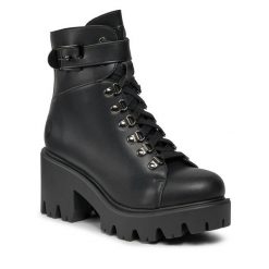Botki Altercore. Czarne botki damskie Altercore, bez obcasa, na słupku, bez zapięcia. Za 529.99 zł.