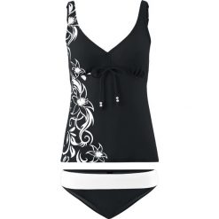 Tankini (2 części) bonprix czarno-szary. Czarne bikini damskie bonprix, z nadrukiem. Za 89.99 zł.