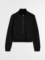 Gładka bluza ze stójką - czarny. Czarne bluzy damskie Sinsay, l, bez wzorów, bez kaptura. Za 39.99 zł.