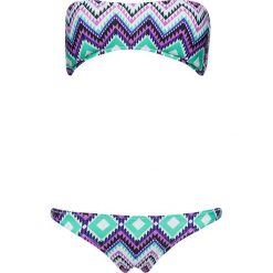 Bkini "Funky Flare" w kolorze fioletowo-biało-zielonym. Białe bikini damskie marki Ocean Blue Swimwear, bez wzorów. W wyprzedaży za 102.95 zł.