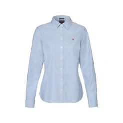 Damska koszulka z długim rękawem Musto Oxford. Niebieskie koszule damskie Musto, bez wzorów, bez kołnierzyka. Za 429.50 zł.