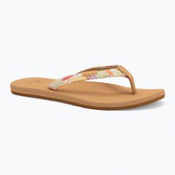 Japonki damskie Rip Curl Freedom Bloom Open Toe. Brązowe klapki damskie Rip Curl, bez wzorów, ze skóry, biznesowe, bez obcasa. Za 109.99 zł.