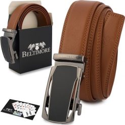 Beltimore Pasek męski skórzany klamra automatyczna brązowy Beltimore A42. Brązowe paski damskie Beltimore, bez wzorów. Za 64.99 zł.
