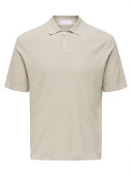 Only & Sons Polo Tony 22033571 Beżowy Regular Fit. Brązowe koszulki polo męskie Only & Sons, m, bez wzorów, z bawełny, bez ramiączek. Za 79.99 zł.