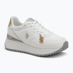 Buty damskie U.S. Polo Assn. BAYLE003C. Białe obuwie sportowe damskie U.S. Polo Assn., bez wzorów, z gumy, trekkingowe. Za 289.99 zł.
