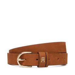 Pasek Damski Tommy Hilfiger. Brązowe paski damskie Tommy Hilfiger, bez wzorów, z nubiku. Za 209.99 zł.