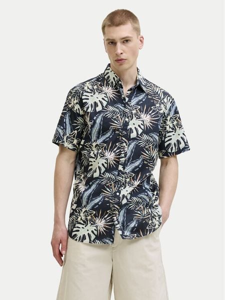Jack & Jones Koszula Honolulu 12289667 Czarny Regular Fit. Czarne koszule męskie Jack & Jones, l, bez wzorów, z bawełny, bez kołnierzyka, bez ramiączek. Za 109.99 zł.