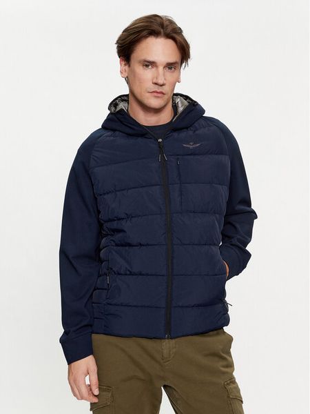 Aeronautica Militare Kurtka przejściowa 232AF465CT3201 Granatowy Regular Fit. Niebieskie kurtki męskie Aeronautica Militare, m, bez wzorów, z syntetyku, bez kaptura. Za 1,419.00 zł.