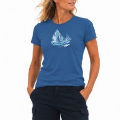 Koszulka żeglarska damska granatowa BEAT Sailin in Motion. T-shirty damskie GRUCA, s, bez wzorów, z bawełny, bez kołnierzyka. Za 69.99 zł.