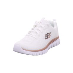 Buty do chodzenia damskie Skechers 12615WTRG. Białe obuwie sportowe damskie Skechers, bez wzorów, z materiału, trekkingowe, Skechers Sport. Za 199.99 zł.