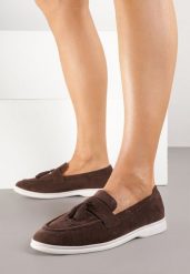 Brązowe Mokasyny Ozdobione Frędzlami Meliruna. Brązowe mokasyny damskie Renee, eleganckie. Za 79.99 zł.