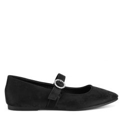 Baleriny JENNY. Czarne baleriny damskie Jenny, bez wzorów, bez obcasa. Za 119.99 zł.