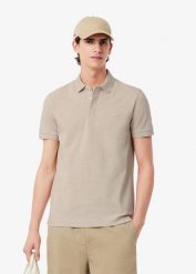 Męska koszulka polo Lacoste. Brązowe koszulki polo męskie Lacoste, l, bez wzorów, z bawełny, eleganckie, bez ramiączek. Za 706.99 zł.