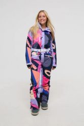 Kombinezon narciarski damski Hotstepper. Fioletowe spodnie snowboardowe damskie OOSC, na lato, m, bez wzorów, z materiału, narciarskie. Za 1,710.99 zł.