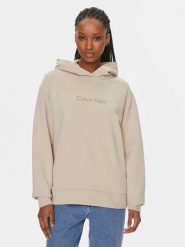 Calvin Klein Bluza Hero Logo K20K205449 Beżowy Regular Fit. Brązowe bluzy damskie Calvin Klein, s, bez wzorów, z bawełny, bez kaptura. Za 279.99 zł.