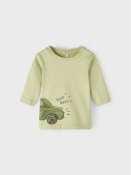 NAME IT Bluzka 13219474 Zielony Regular Fit. Zielone t-shirty dla chłopców Name it, bez wzorów, z bawełny, bez ramiączek. Za 39.99 zł.