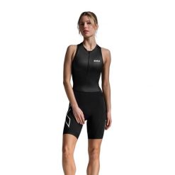 Kombinezon triathlonowy damski 2XU Core. Czarne obuwie sportowe damskie 2XU, bez wzorów, rowerowe. Za 579.99 zł.