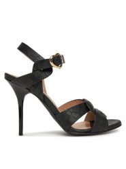 LOVE MOSCHINO Sandały JA16069G1MIB0000 Czarny. Czarne sandały damskie Love Moschino, bez wzorów, ze skóry, bez obcasa, na szpilce, bez zapięcia. W wyprzedaży za 779.99 zł.